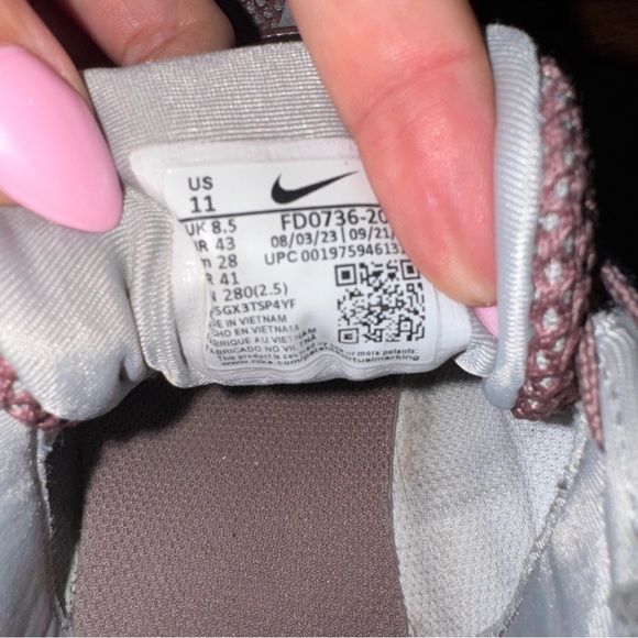 Nike V2K Run Smokey Mauve, Cobblestone, Light Smoke Grey, Low Top Sneakers W 11 - Picture 7 of 10